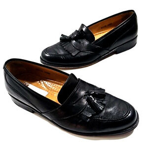 Massimo Emporio ~Men's Size 9.5M~ Black Tassel Loafers Leather Dress Shoes.